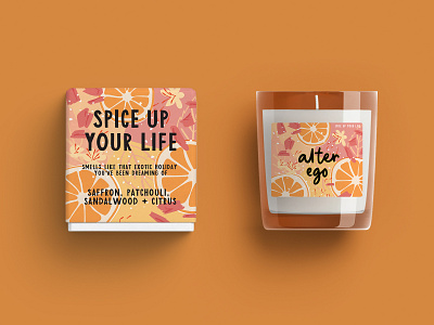 Alter ego packaging brand branding branding and identity candle fruit illustration mockup package package design package mockup packagedesign packaging spices texture
