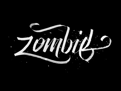 Zombie calligraphy handmade handwritten script zombie