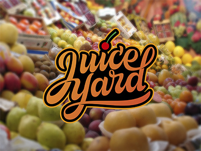 Juice Yard brand brushlettering design fruits identity lettering logotype vector