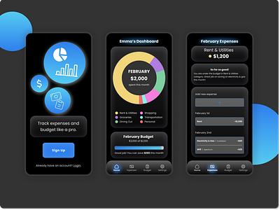 Budgeting App with Glassmorphism