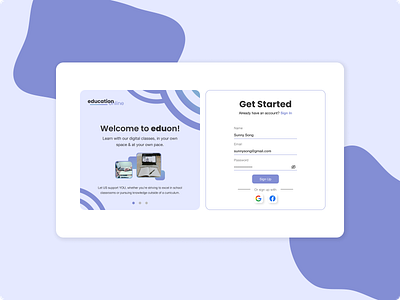 Onboarding for online learning platform (desktop app or software edtech education onboarding ui ux