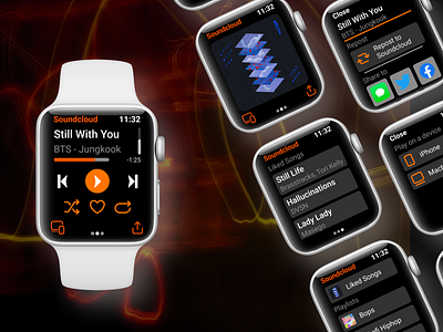 Soundcloud on Apple Watch apple watch bts design music player product design soundcloud ui ux