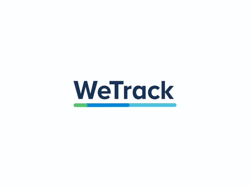 WeTrack Custom Intro 2d animation after effects animated animated logo animation design custom dope gif intro logo animation minimal minimalist motion design