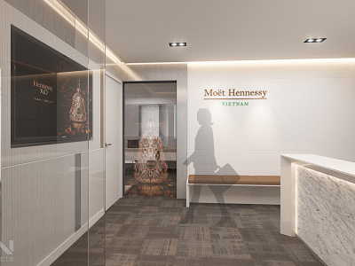 MOET HENNESSY OFFICE - DESIGN & 3D RENDERING 3d render 3d rendering 3dsmax champagne design designer flat illustration interior design interior designer moet rendering vector