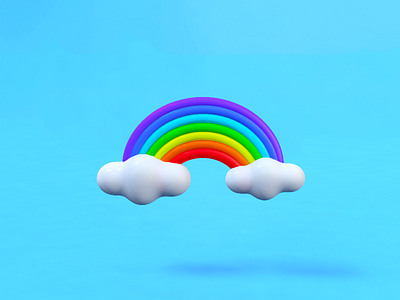 3D effect,Cinema 4D- rainbow 3d c4d design illustration ui web website
