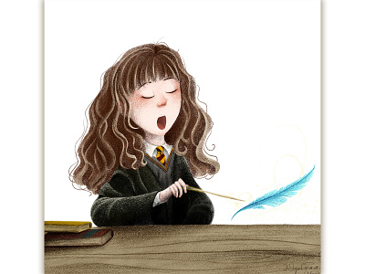 Lil Hermione & her first flying spell