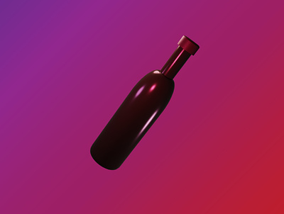 3D Wine bottle 3d 3d artist 3dsmax animation blender blender 3d bottle concept creative design drink glossy gradient icon icon design icon set iconography render wine