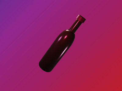 3D Wine bottle