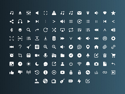 Multimedia Glyph Icons android app design freebie glyphs icon icon design icon set iconography illustration multimedia solid ui vector
