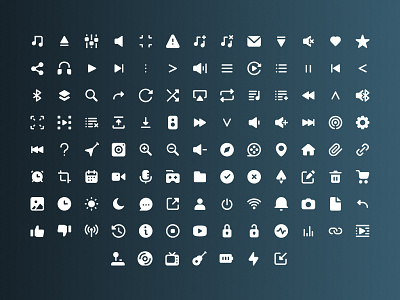 Multimedia Glyph Icons