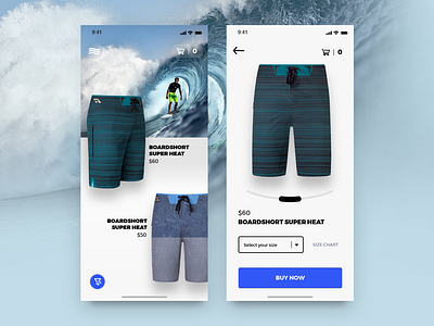 Boardshort Shopping App app design shop ui ux