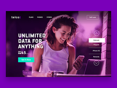 Telco concept design product design ui ux website