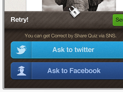 Quizers ask to sns app facebook gui iphone tab twitter ui