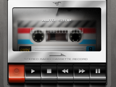 Mustang 65" cassette player Teaser audio icon ipad iphone radio ui
