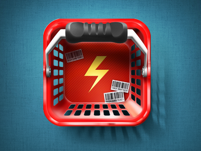 Quicket iOS Icon test 2 iphone icon app basket cart deal lightning market shop shopping ios