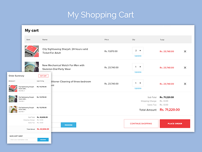 Shopping Cart & Order Summary cart daily deal deal e commerce online shopping order summary purchase shopping shopping cart