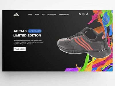 Adidas Landing page adidas adobe xd animation branding freelance icon illustration illustrator job job application landingpage logo product design remote typography uidesign uiux vector web website