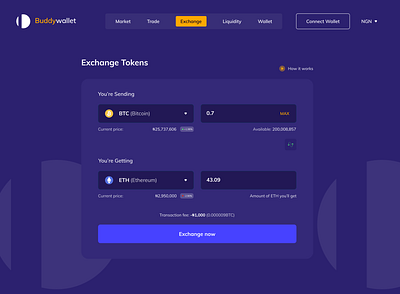 Buddywallet - exchange branding design illustration logo product product design typography ui uidesign