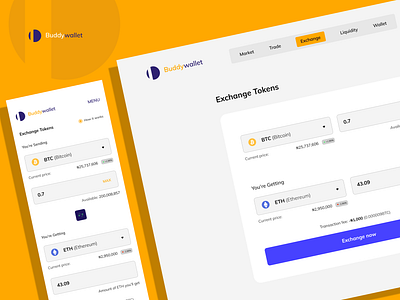 Buddywallet - exchange page