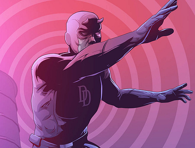 Daredevil action daredevil fanart hero illustration ilustração marvel marvel comics marvelcomics superhero vector vectorart
