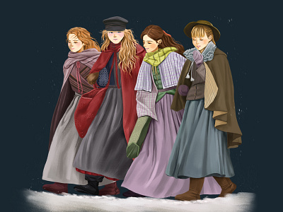 Little Women digital painting illustration