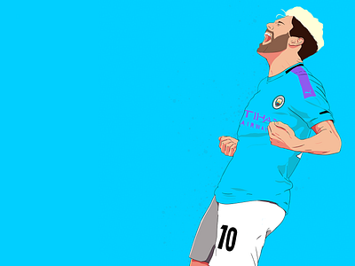 Sergio Agüero design football footballer illustration man city manchester city premier league soccer sport