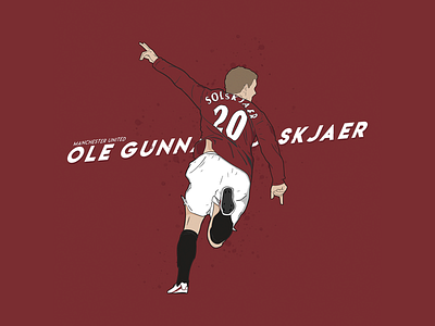 Ole Gunnar Solskjær football footballer illustration man utd manchester united premier league soccer sport