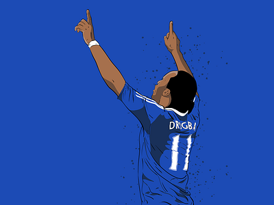 Didier Drogba chelsea fc football footballer illustration premier league soccer sport