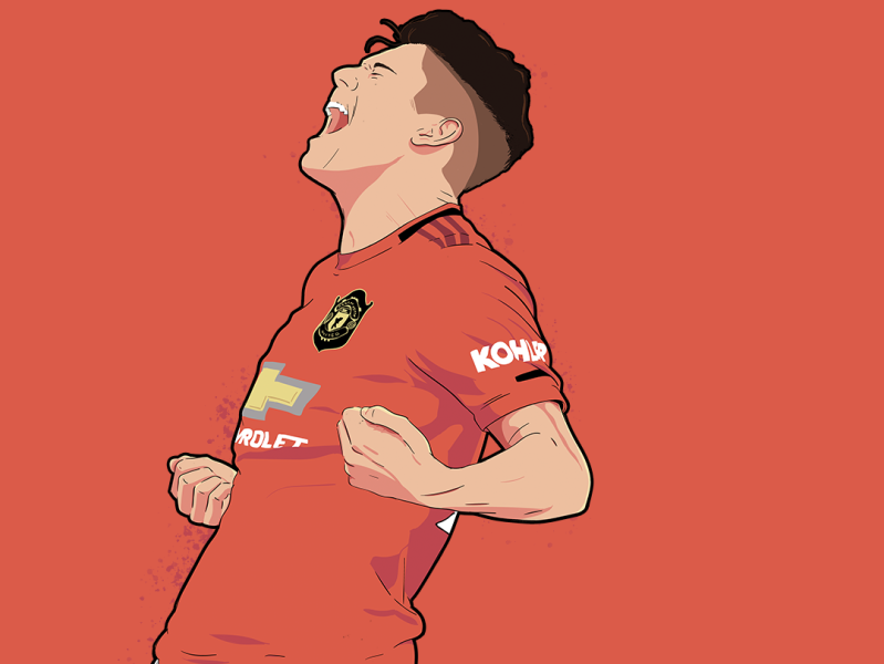 Daniel James design football footballer illustration manchester united soccer