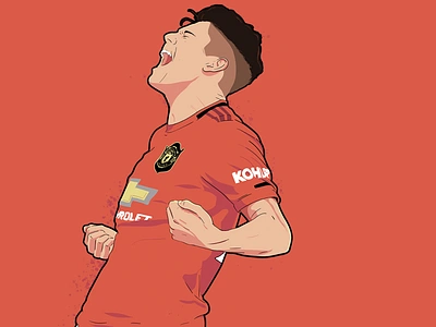 Daniel James design football footballer illustration manchester united soccer