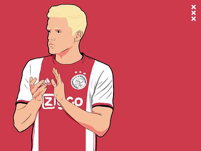 Donny van de Beek ajax design football footballer illustration soccer