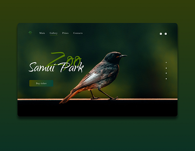 Zoopark concept birds concept conceptzoopark green landing uiux webdesign website