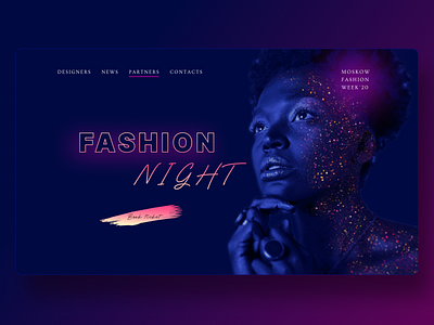 concept fashion night design fashionevent landing lp uiux violet webdesign website вебдизайн дизайнсайта концептмодногомероприятия мода