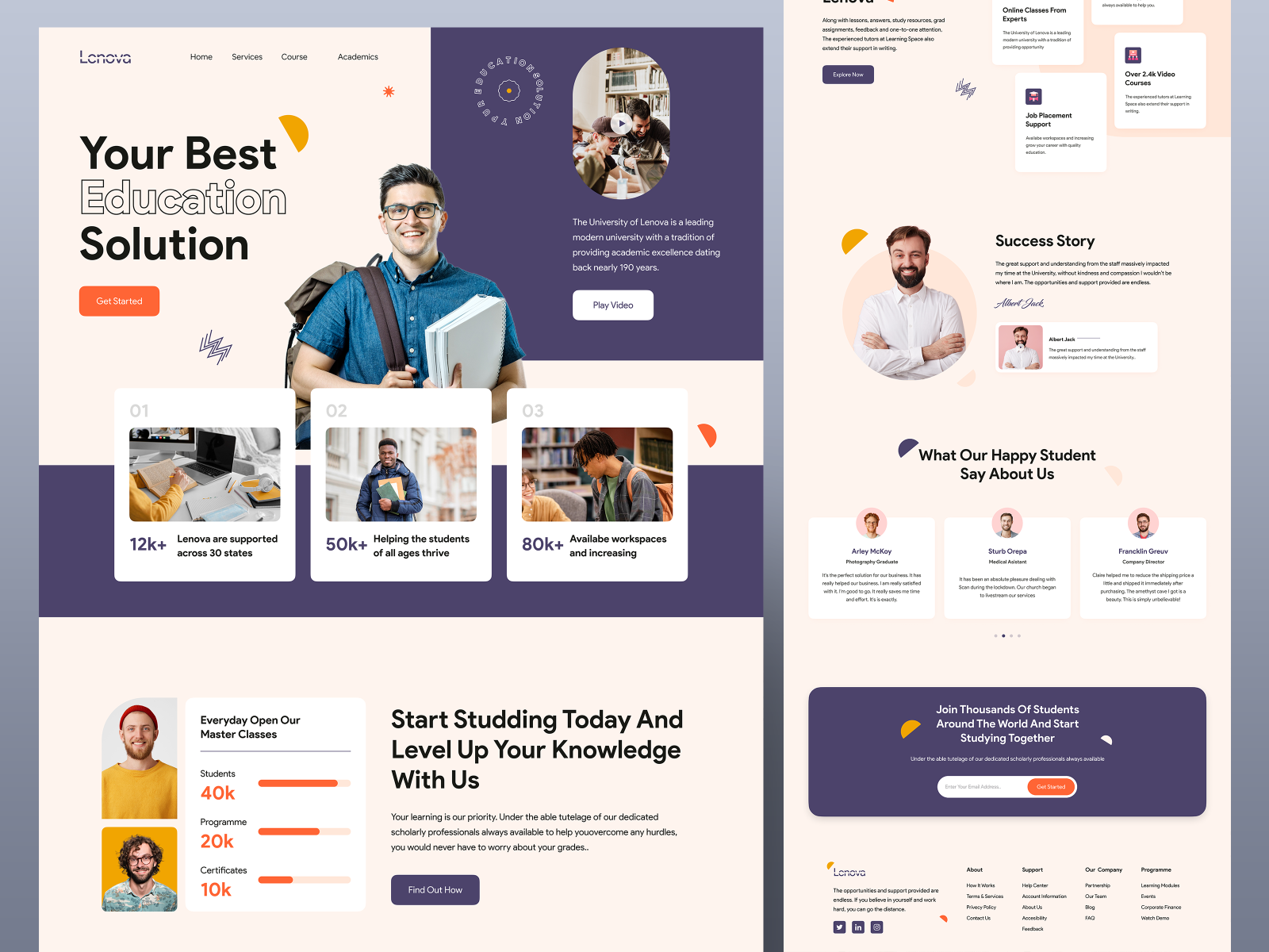 Lenova - Education Landing Page by Bil Mukarrama on Dribbble