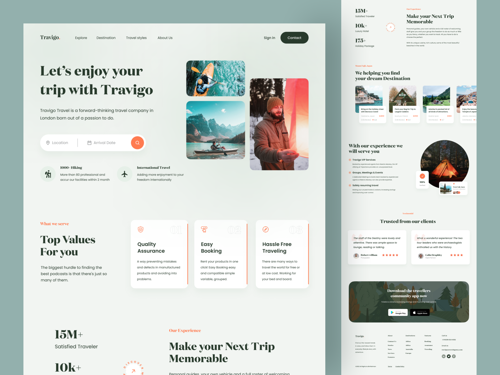 Travel Landing page by Bil Mukarrama on Dribbble
