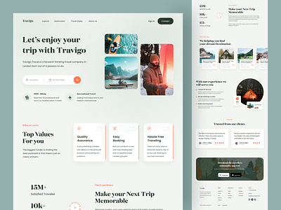 Travel Landing page agency design landing landing page travel travel service travellandingpage travelling trip ui design web website