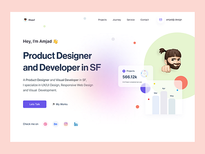 Portfolio | Landing Page illustration landing landing page modern personal portfolio portfolio portfolio landing portfoliowebsite trendy ui ui design webs website work