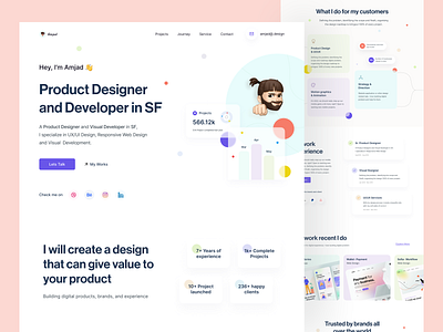 Portfolio | Landing Page freelancer portfolio landing page landingpage design new personal portfolio portfolio portfolio landingpage portfolio site portfolio website ui design web header website website design website exploration