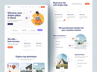 Versa - Travel website landing page