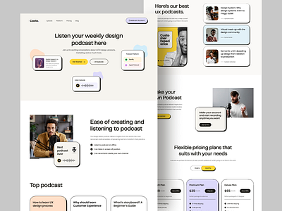 Casto - Podcast Landing audio header homepage landing landing page landingpage minimal podcast podcast platform podcasting podcasts trendy ui we web webdesign webheader weblanding website website design