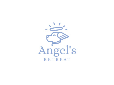 Angel Dog logo angel logo animal logo clean dog logo minimal simple typography