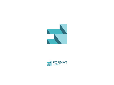 F letter grow negative space logo realestate stairs logo