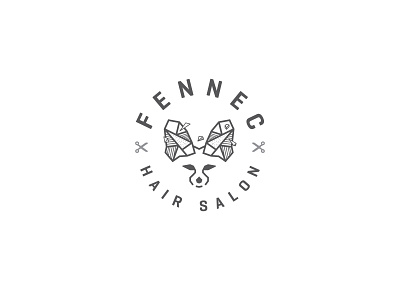 Fennec Fox Logo animal logo emblem logo fennec logo fox logo hair salon logo minimal typography wild life
