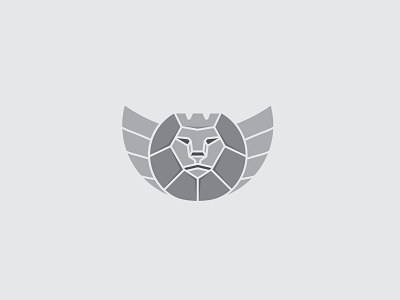 geometric wings lion animal logo crown geometric art geometry king lion lion king simple wings