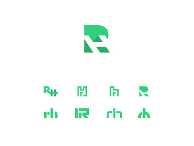 RH monogram exploration combination logo letters logotype mark minimalist logo typography