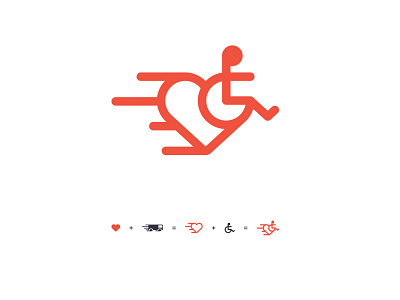 helping people with disabilities community compassion health care heart logo minimal logo design one line symbol with love