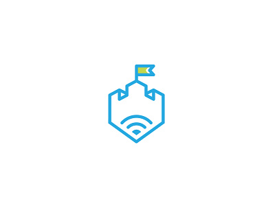 Fortress Wi-Fi symbol computer comunication fortress logo internet it network logo networking safety security signal tech logo technology