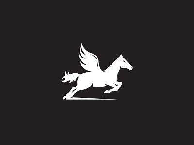 Pegasus animal logo clean divine horse horse minimal minimalist logo mythical creature mythical horse pegasus logo pure white simple wings wings horse