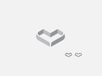 black heart minimal logo Template