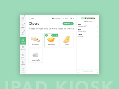 Sub Ordering iPad Kiosk inclusive ipad minimalistic ui usability ux